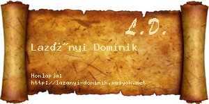 Lazányi Dominik névjegykártya