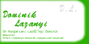 dominik lazanyi business card